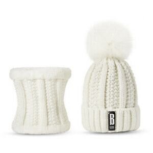 Women Winter Scarf Hat Set Warm Fleece Beanie Knit Hat Ski Thick Skull Caps Neck